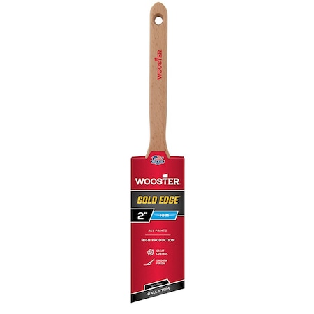 Wooster 2" Semi-Oval Angle Sash Soft, Gold CT Polyester Bristle, Paint Brush, Wood Handle 5236